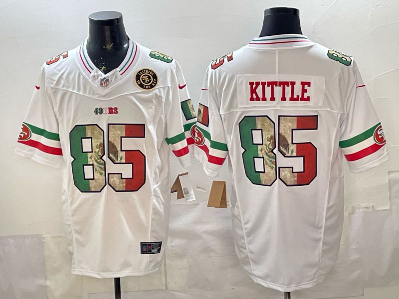 Men 2026 San Francisco 49ers #85 Kittle White three generations Nike Limited NFL Jersey style 003